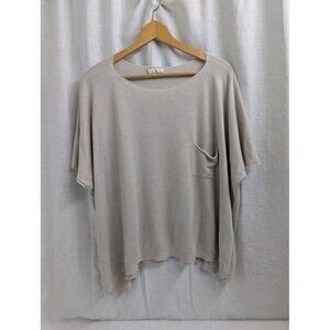 Milio-Milano women's Large flowy short sleeve sweater, cream, modal SW8